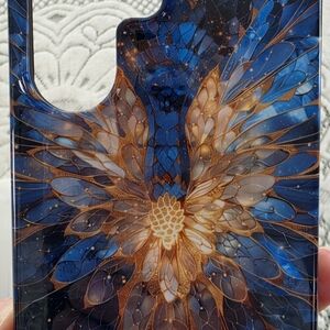 Blue and Gold Butterfly Design Phone Case